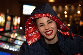 Woman Wearing Black Hoodie Jacket