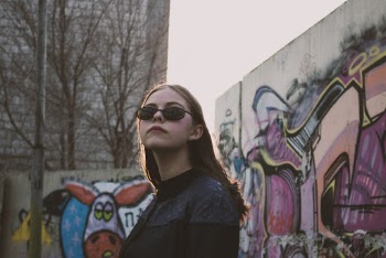 Woman wearing black jacket