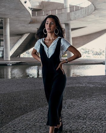 Woman Wearing Black Jumpsuit