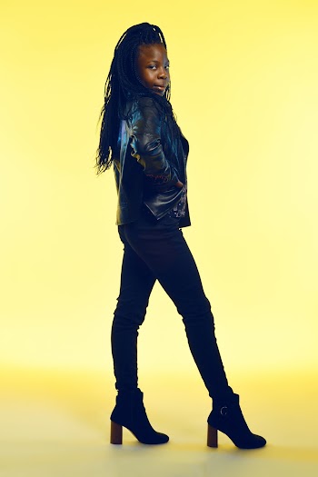Woman Wearing Black Leather Jacket and Black Jeans
