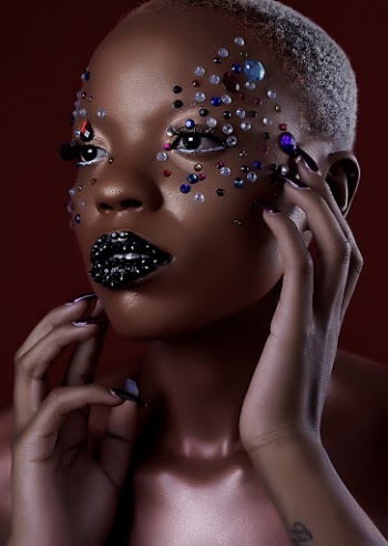 Woman Wearing Black Lipstick 