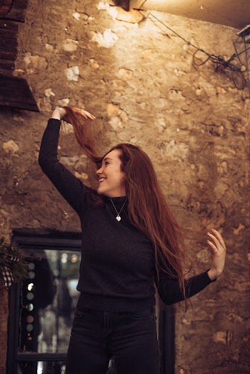 Woman Wearing Black Long-sleeved Shirt