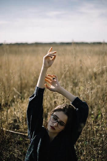 Woman Wearing Black Long-sleeved Shirt 