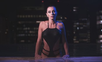 Woman Wearing Black Monokini