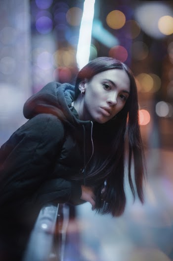Woman Wearing Black Parka Hoodie