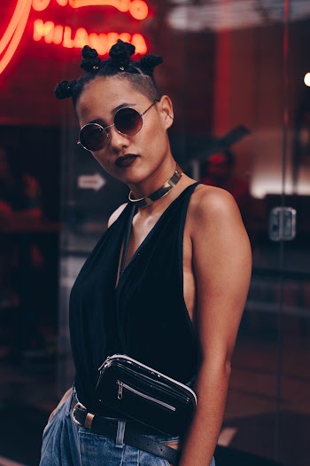 Woman Wearing Black Racerback Top