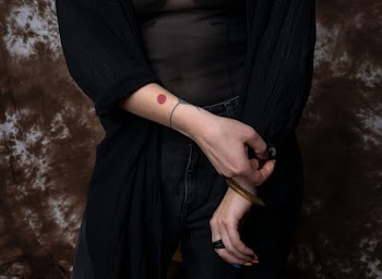 Woman Wearing Black Sari Dress
