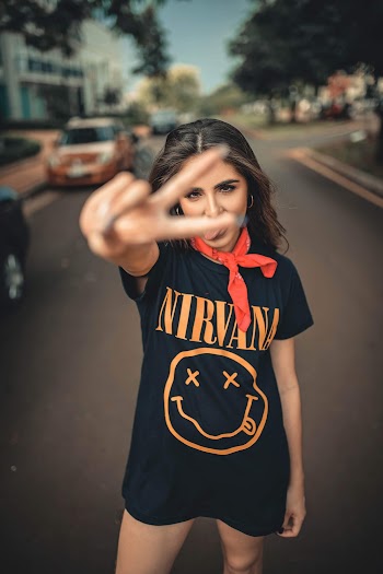 Woman Wearing Black Shirt