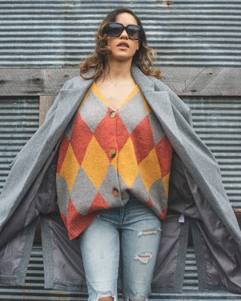 Woman Wearing Black Sunglasses and Grey Coat