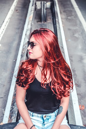 Woman Wearing Black T-shirt