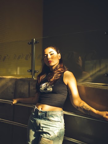 Woman Wearing Black Top