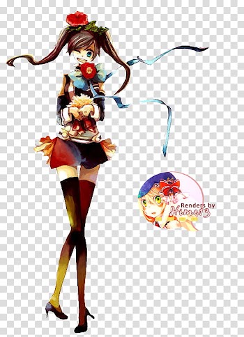 Woman wearing blue and black dress anime character transparent background PNG clipart