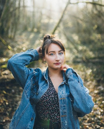 Woman Wearing Blue Button-up Jacket