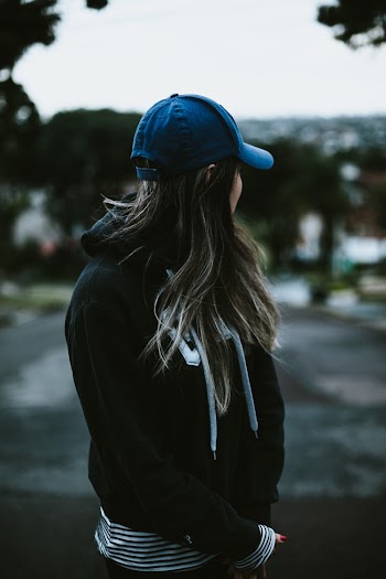 Woman Wearing Blue Cap Focus Photography