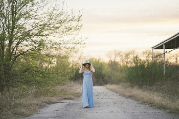 Woman Wearing Blue Dress