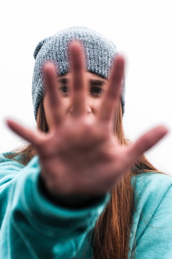 Woman Wearing Blue Hoodie