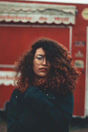 Woman Wearing Blue Jacket 