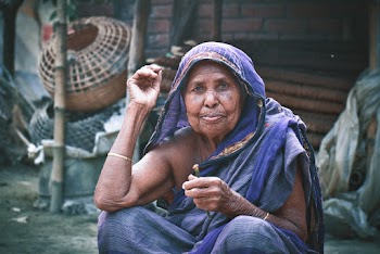 Woman Wearing Blue Scarf