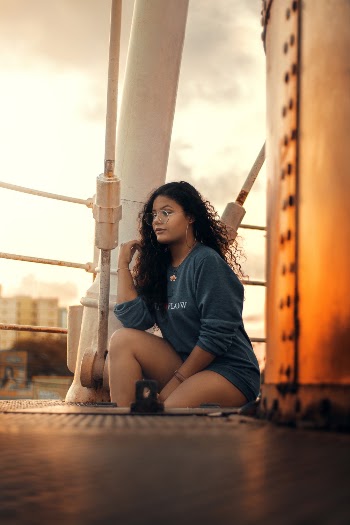 Woman Wearing Blue Sweater