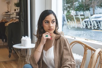 Woman Wearing Brown Cardigan