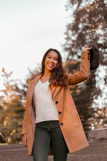 Woman Wearing Brown Coat
