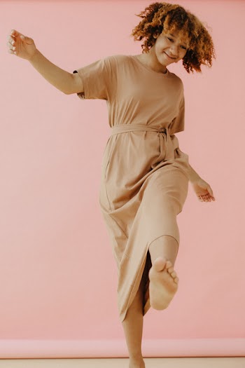 Woman Wearing Brown Dress