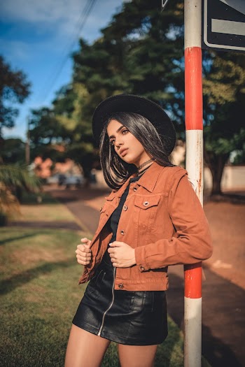 Woman Wearing Brown Jacket