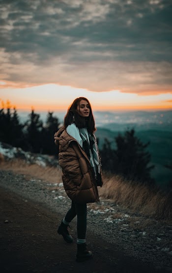 Woman Wearing Brown Jacket