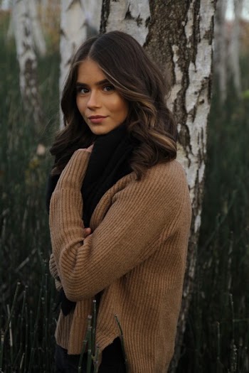 Woman Wearing Brown Knit Sweater