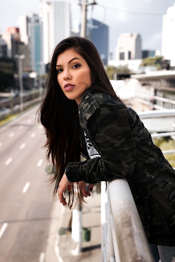 Woman Wearing Camouflage Jacket 
