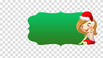 Woman wearing christmas hat illustration transparent background PNG clipart