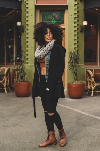 Woman Wearing Coat and Leather Shoes