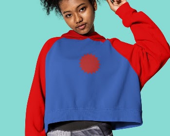 Woman wearing colorful hoodie, street | Free Photo - rawpixel