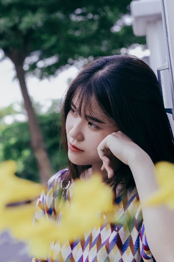 Woman Wearing Colorful Top