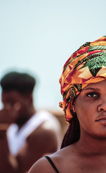 Woman Wearing Colorful Turban