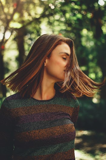 Woman Wearing Crew-neck Top