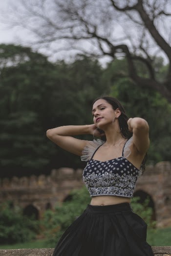 Woman Wearing Crop Top