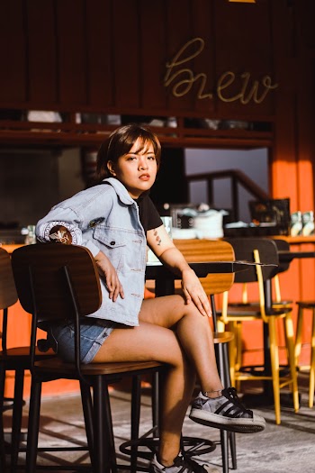 Woman Wearing Denim Jacket