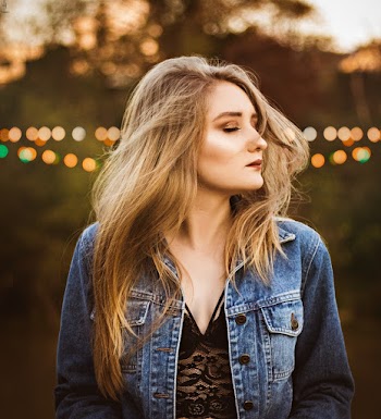 Woman Wearing Denim Jacket
