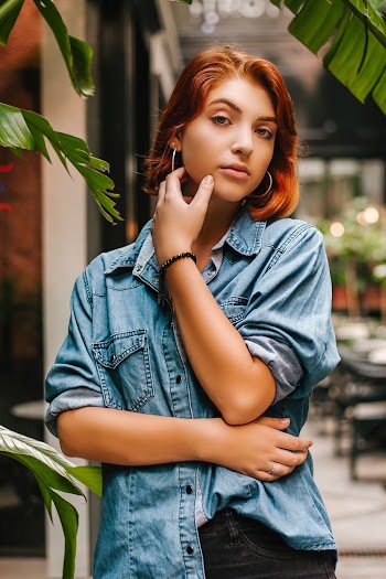 Woman Wearing Denim Jacket