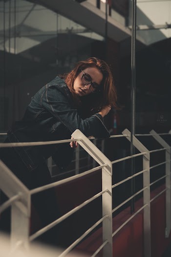 Woman Wearing Denim Jacket