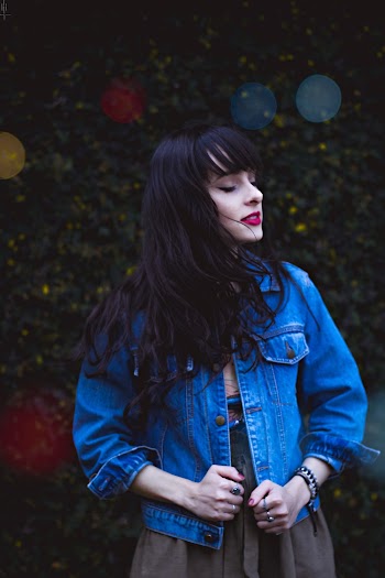 Woman Wearing Denim Jacket
