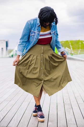 Woman Wearing Denim Jacket
