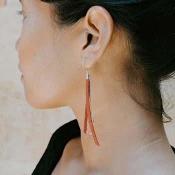 Woman Wearing Drop Earring