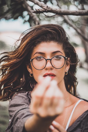 Woman Wearing Eyeglasses