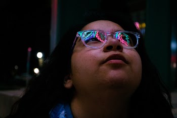 Woman Wearing Eyeglasses during Nighttime