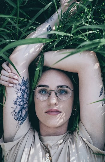 Woman Wearing Eyeglasses With Black Frames