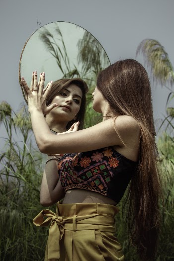 Woman Wearing Floral Crop Top