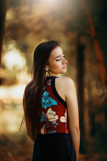 Woman Wearing Floral Top