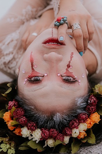 Woman Wearing Flower Crown